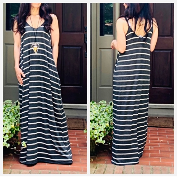 Dresses & Skirts - ✨LAST ONE ✨Cami striped side pocket maxi dress